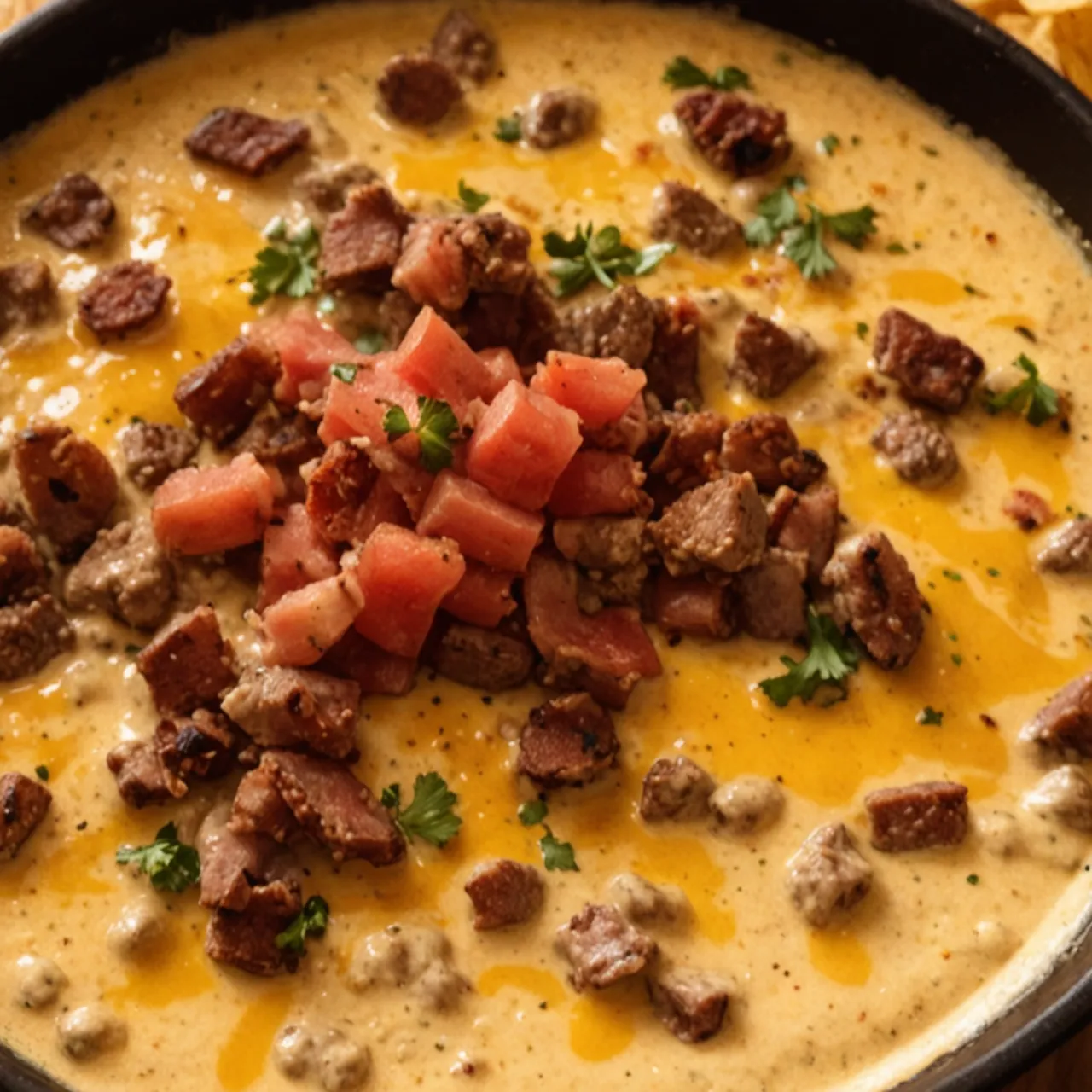 Sizzling Bacon Cheeseburger Queso Dip: Game Day Favorite Everyone Loves