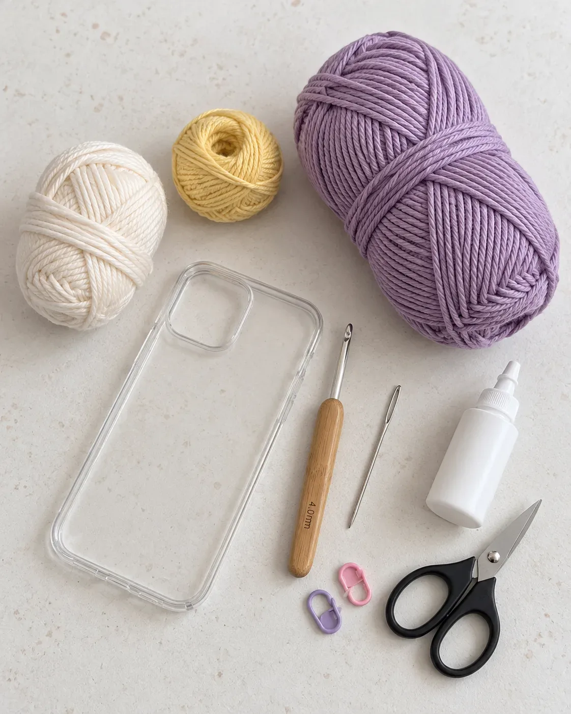 Daisy Bloom Crochet Phone Case for iPhone materials and plastic shell