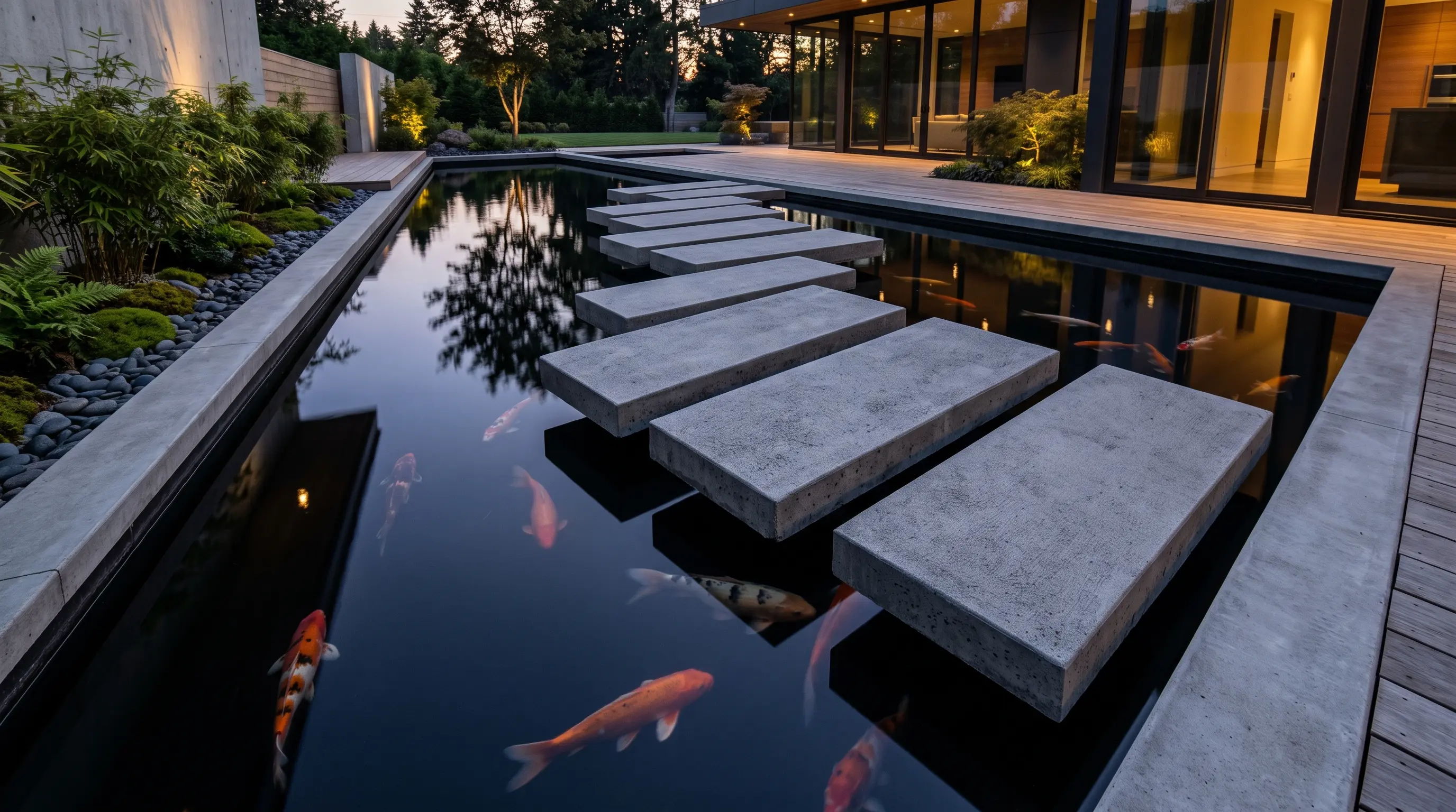 Hovering Water Steps Reflection Pond
