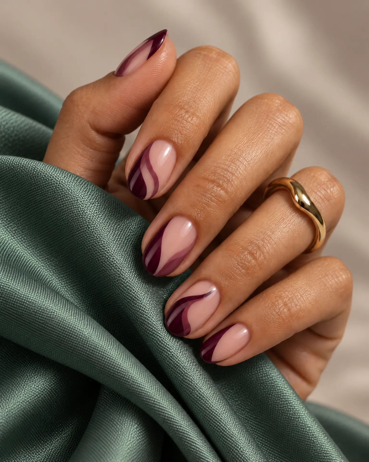 Soft Black Negative Space manicure inspiration for black nail ideas