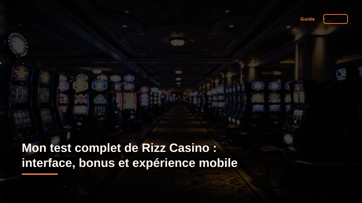 Mon test complet de Rizz Casino : interface, bonus et expérience mobile