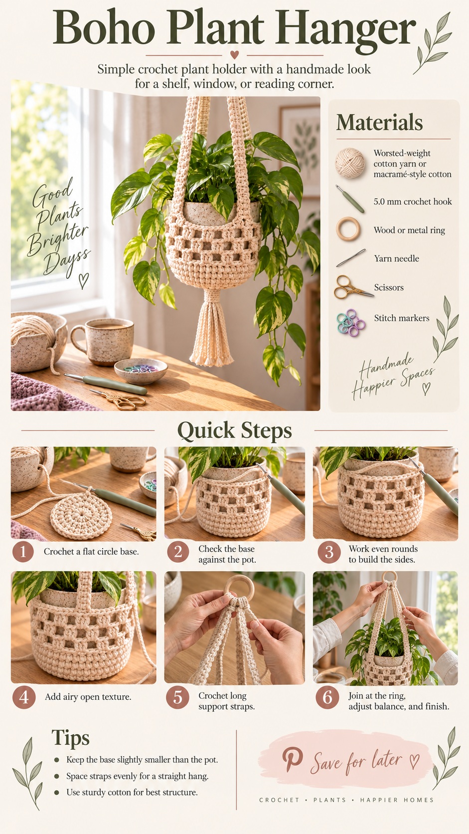 Boho Plant Hanger Pinterest project poster
