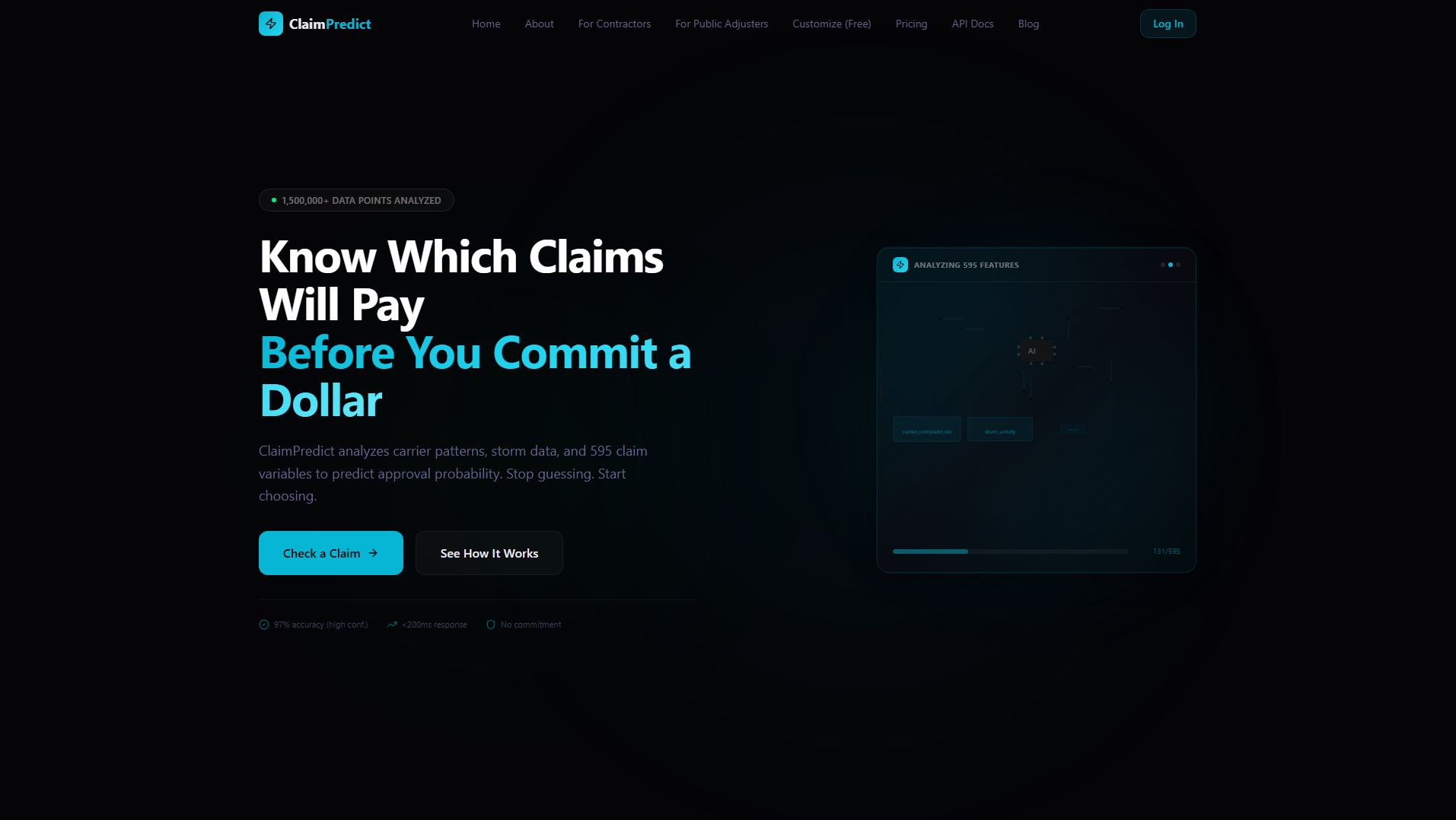 Screenshot of claimpredict.org