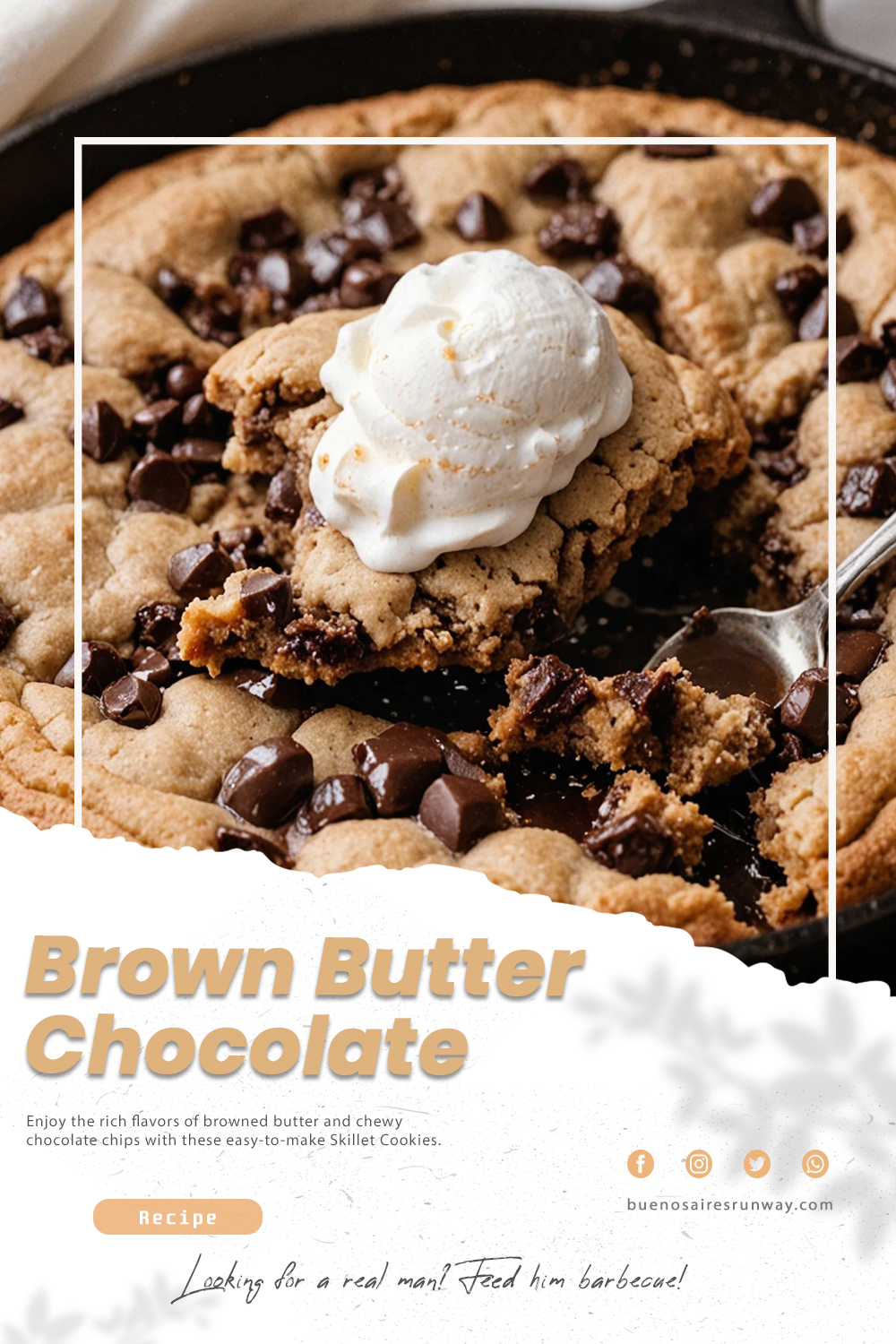 Brown Butter Chocolate Chip Skillet Cookie Recipe
