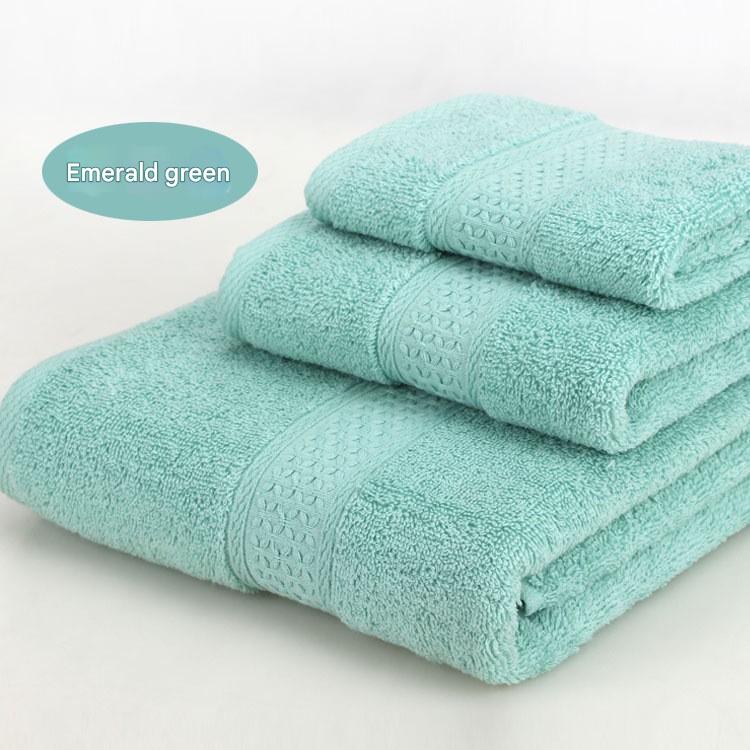 3-Piece Emerald green Towel Set - Soft Absorbent Bath, Hand & Face Towels with Jacquard Weave, Gift Set for Home, Hotel, or Gifting - Durable, Low-Lint, Machine Washable