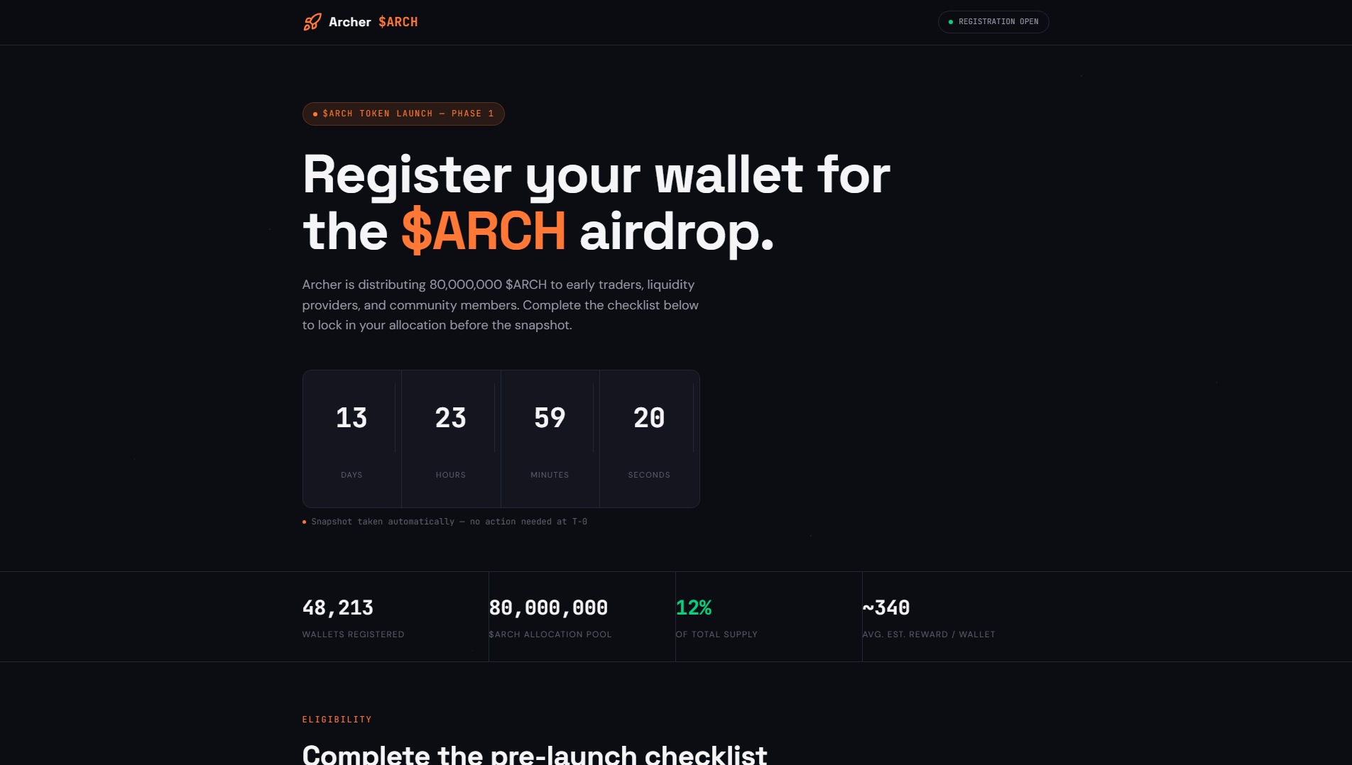 Screenshot of register-archer.com