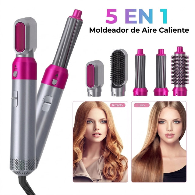 Cepillo Eléctrico Secador 5 en 1 para secar alisar y modelar el cabello