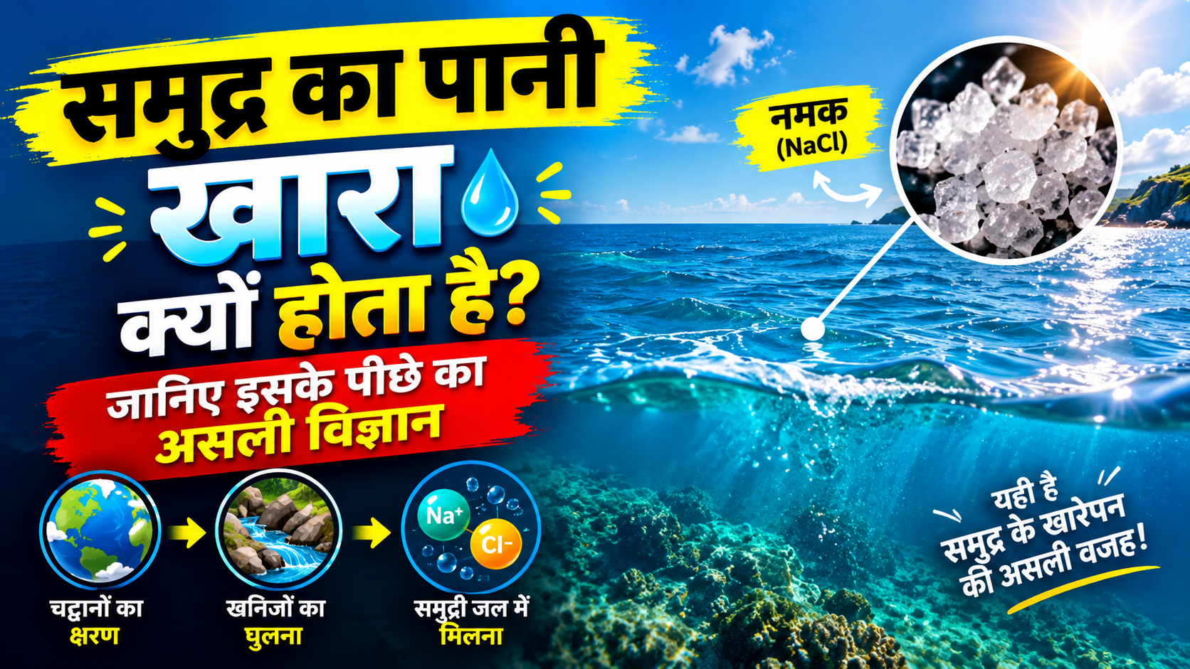 समुद्र का पानी खारा क्यों होता है? जानिए इसके पीछे का असली विज्ञान