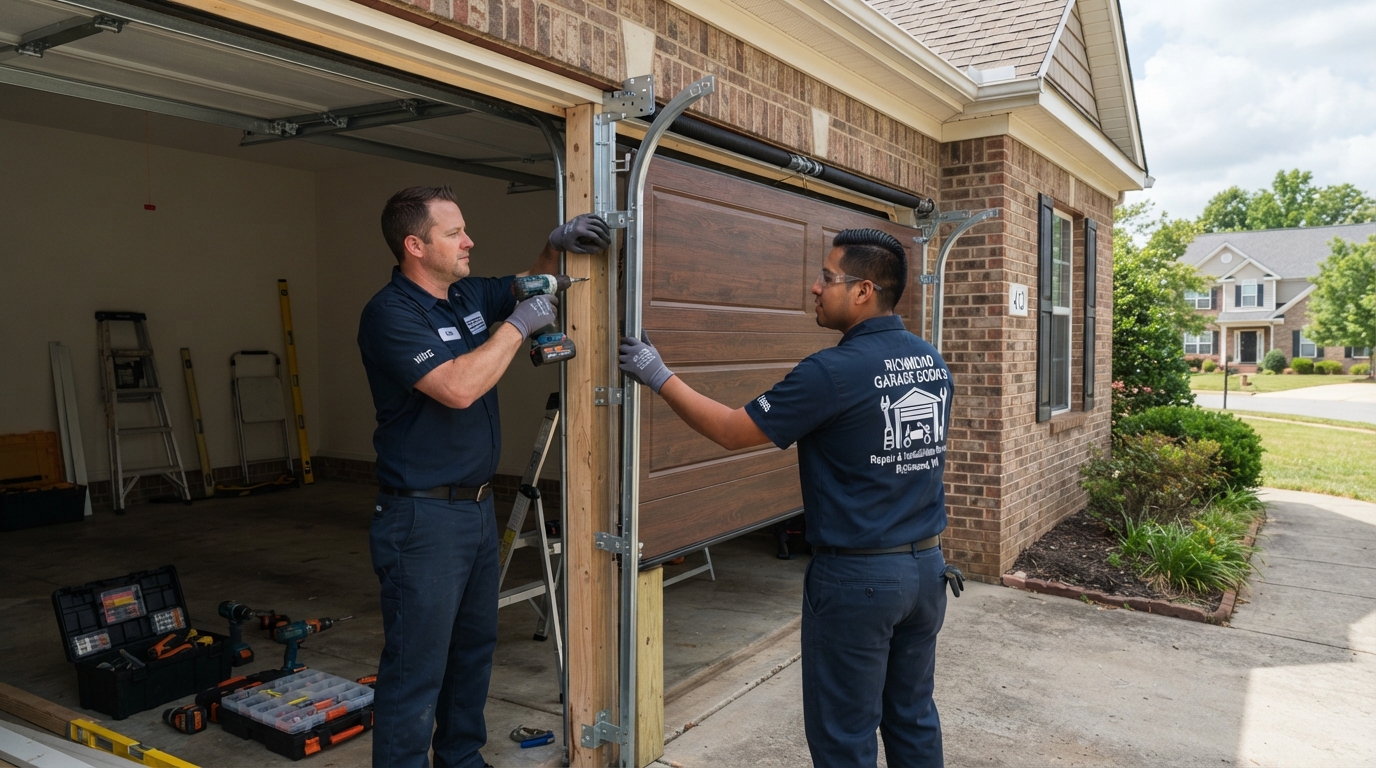 Garage door repair technician at work in Richmond CA