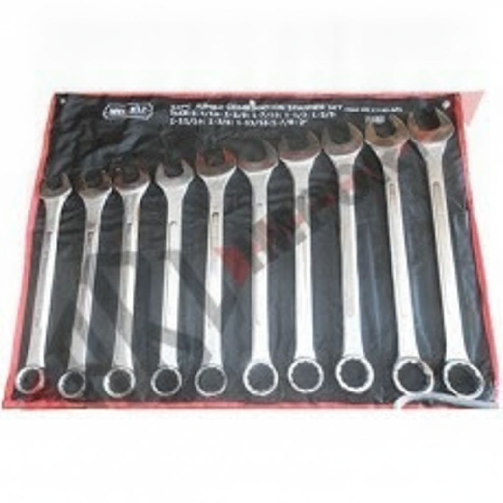 Jumbo AF Ring Open Spanner Set (10 Piece) - Drop Forged, Sizes 1-5/16 to 2