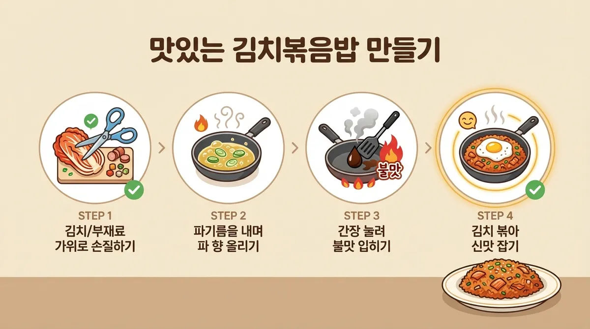 김치볶음밥 조리 방법 인포그래픽