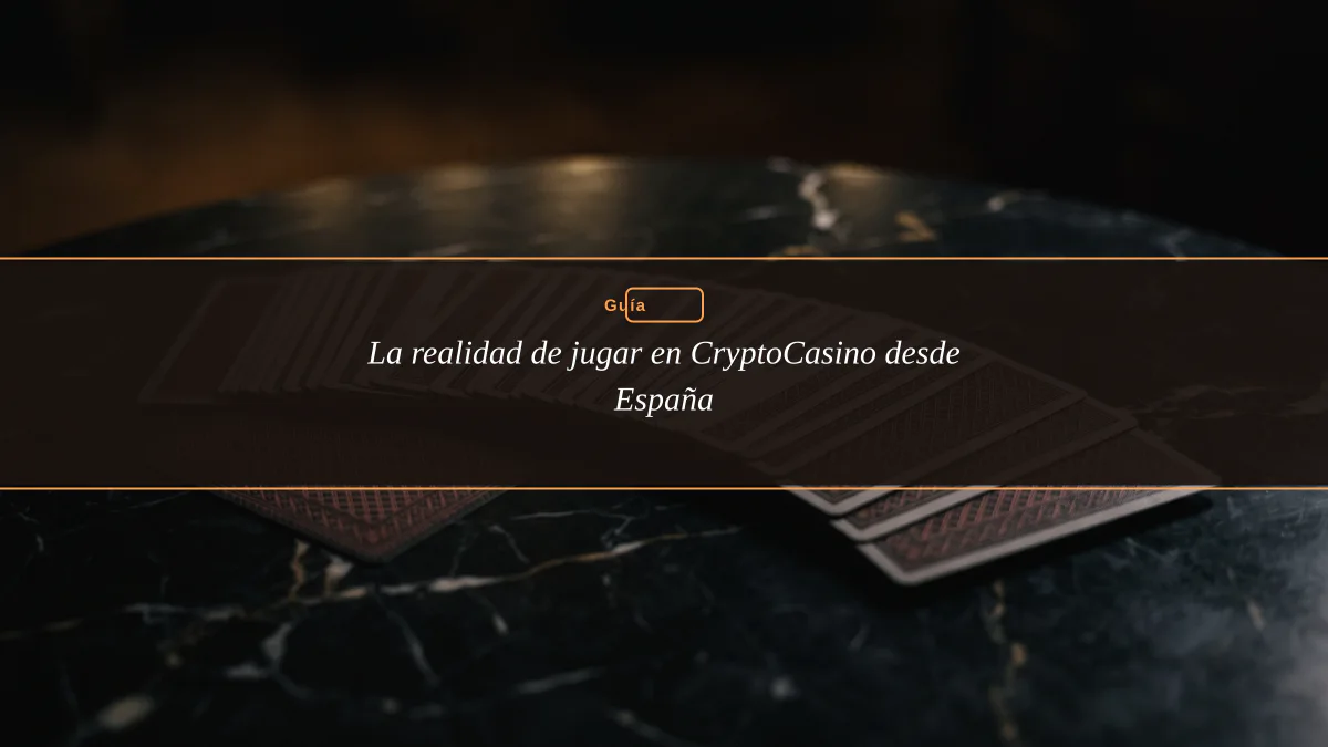 La realidad de jugar en CryptoCasino desde España