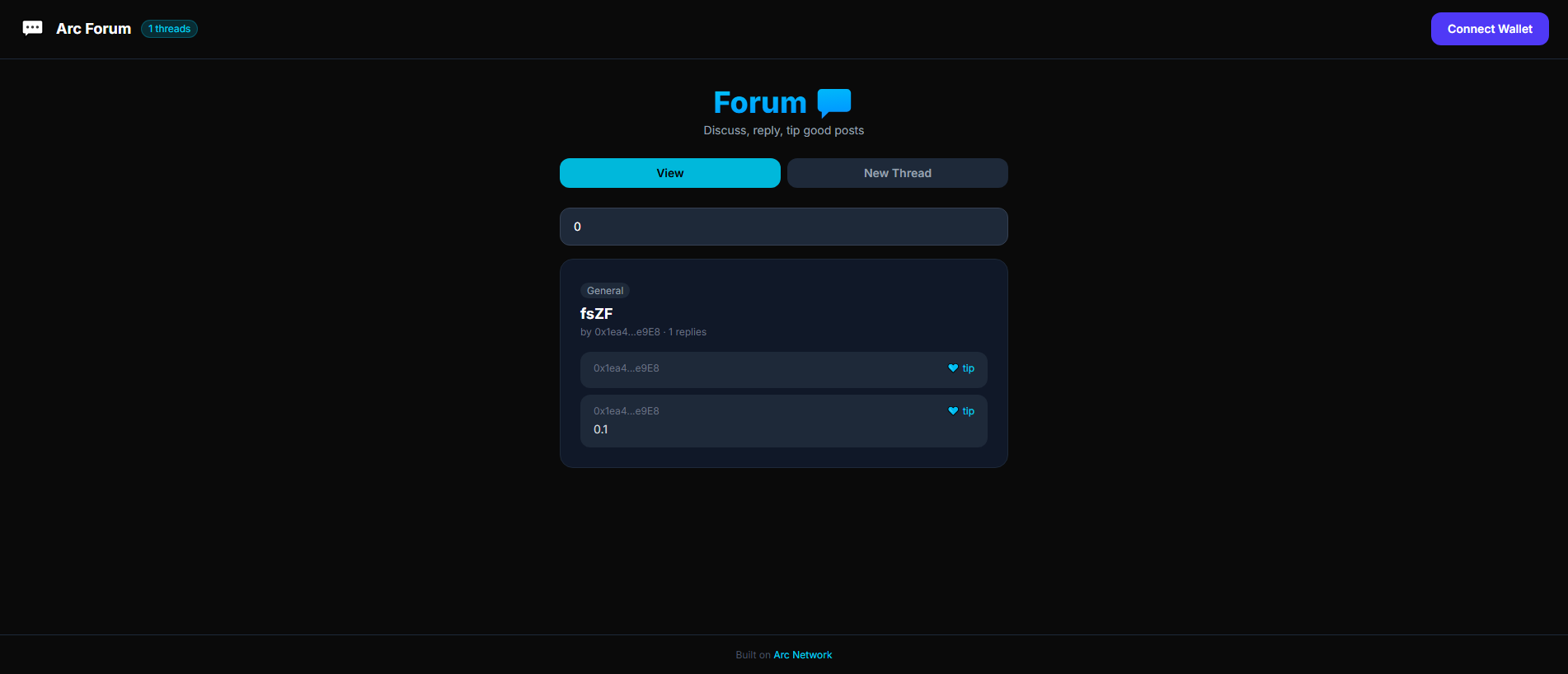 Screenshot of arc-forum.pages.dev
