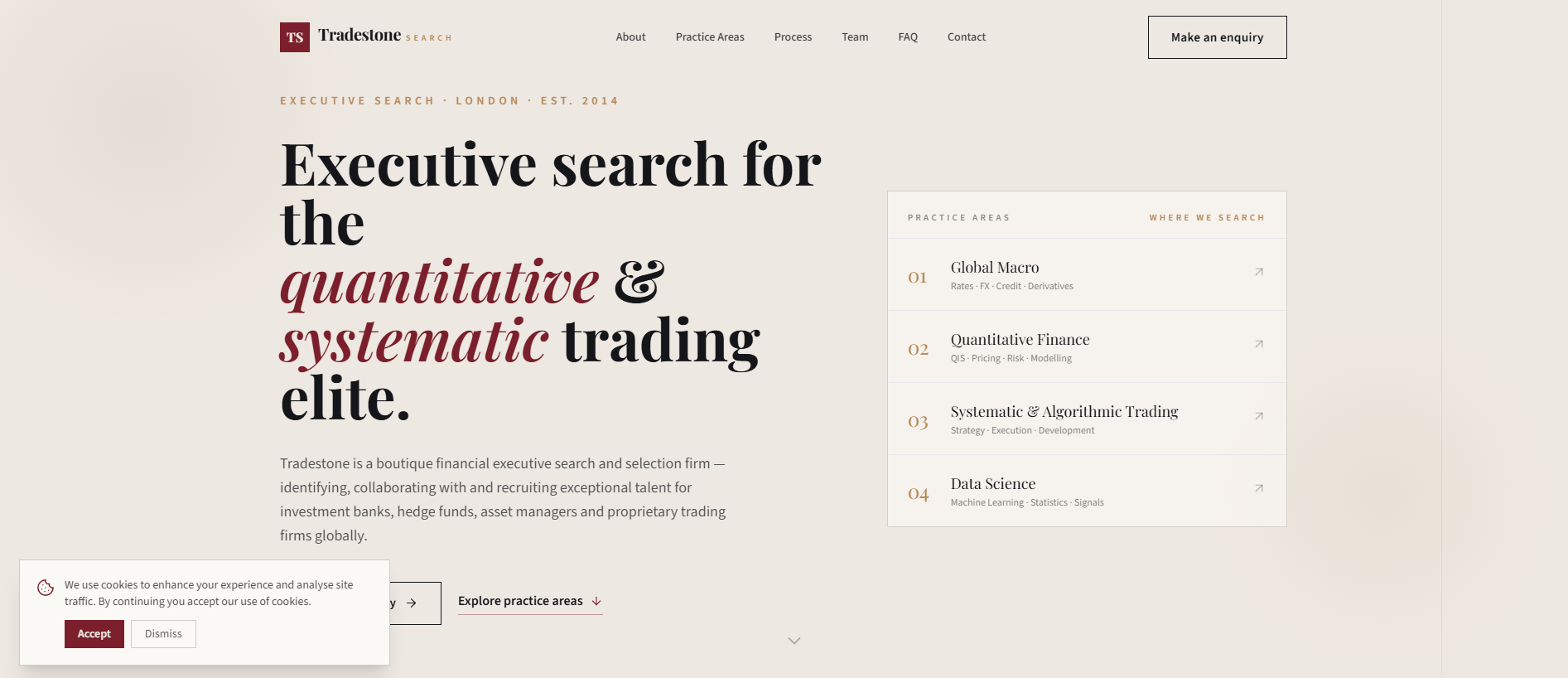 Screenshot of tradestone-search.com