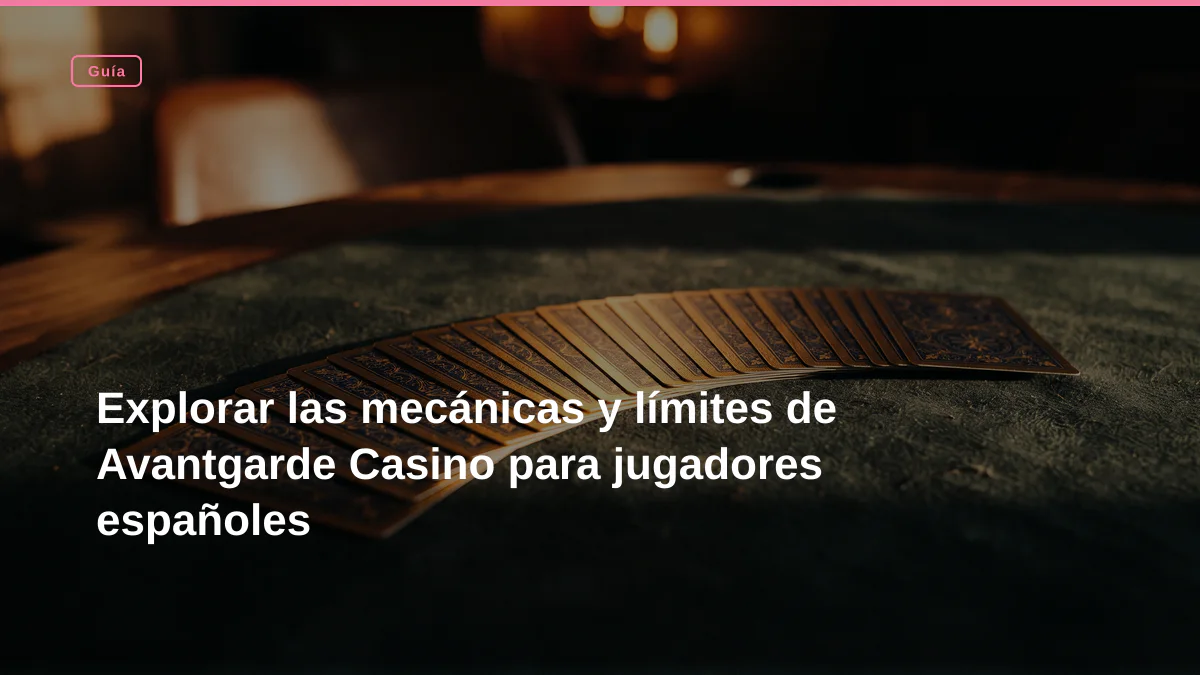 Explorar las mecánicas y límites de Avantgarde Casino para jugadores españoles