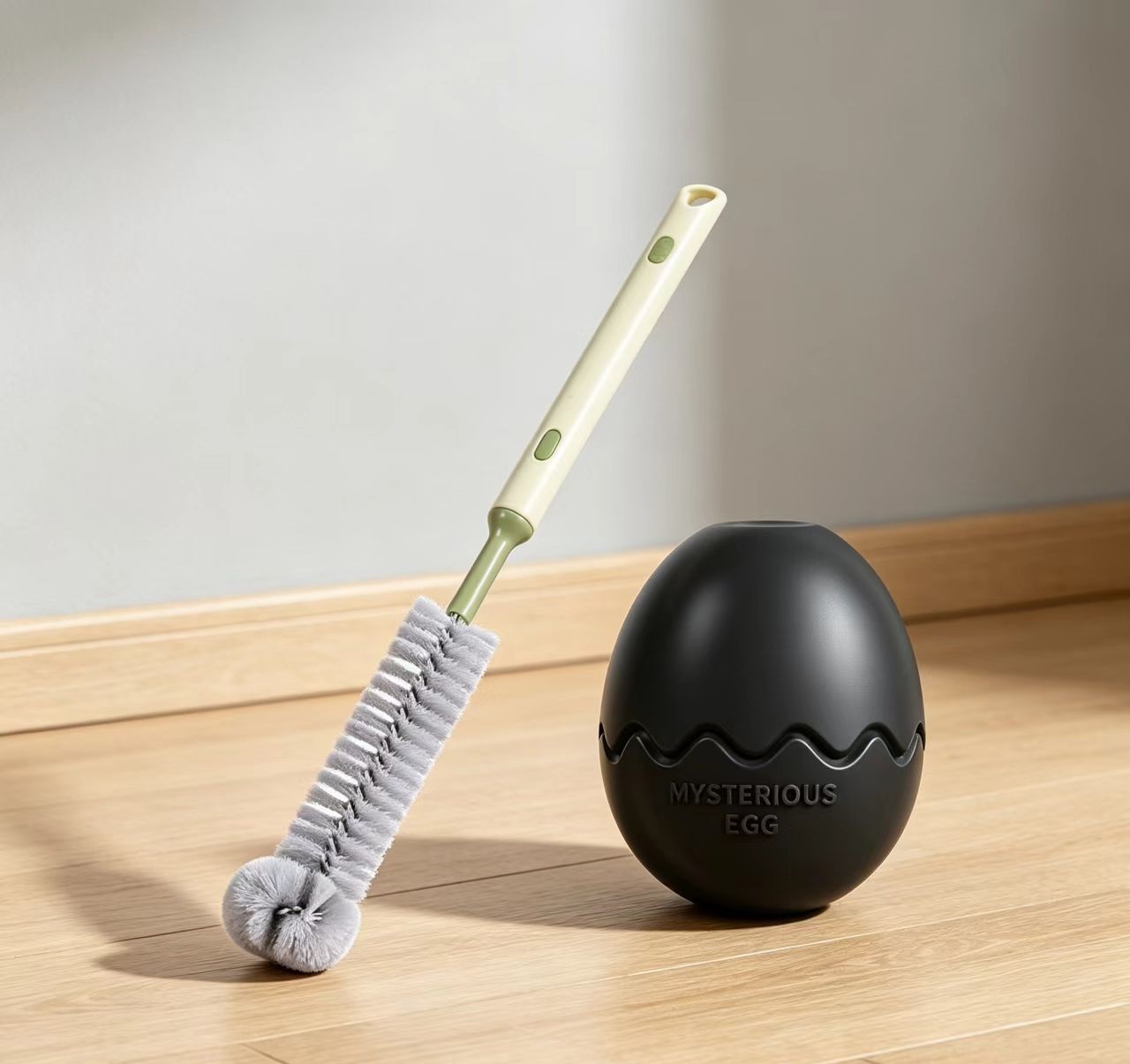 2-piece Black Dinosaur Egg Dog Slow Feeder Toy Set with Cleaning Brush - TPR Interactive Treat Dispenser for Mental Stimulation, Anxiety Relief and Healthy Digestion - Includes Extendable Brush for Easy Cleaning