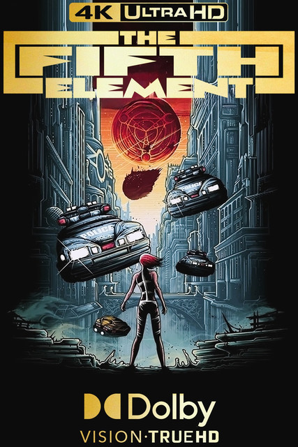 The Fifth Element 1997, 4K, MOVIE, POSTER, ART, Action/Sci-fi, Luc Besson, Milla Jovovich, Chris Tucker, Bruce Willis, Sophia Goth, Mr. Zorg