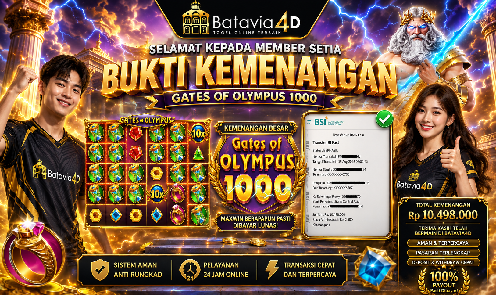 BATAVIA4D JACKPOT GATE OF OLYMPUS 1000 Rp.10.498.000.,- LUNAS
