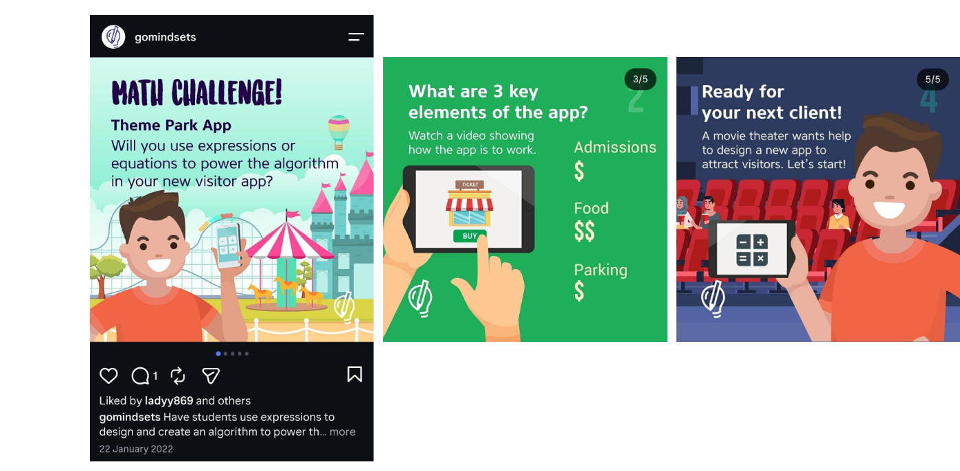 Mindsets Learning Instagram post carousel design for campaign theme content
