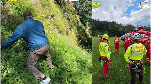 Turist străin, echipat necorespunzător, a cerut ajutor pe munte