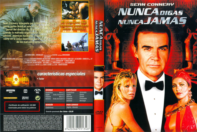 Never carat - Nunca Digas Nunca Jamás [DVD9 Full] [Pal] [Esp/Ing/Fra/Ale/Ita] [Sub:Multi] [1983] [Acción] [VS]