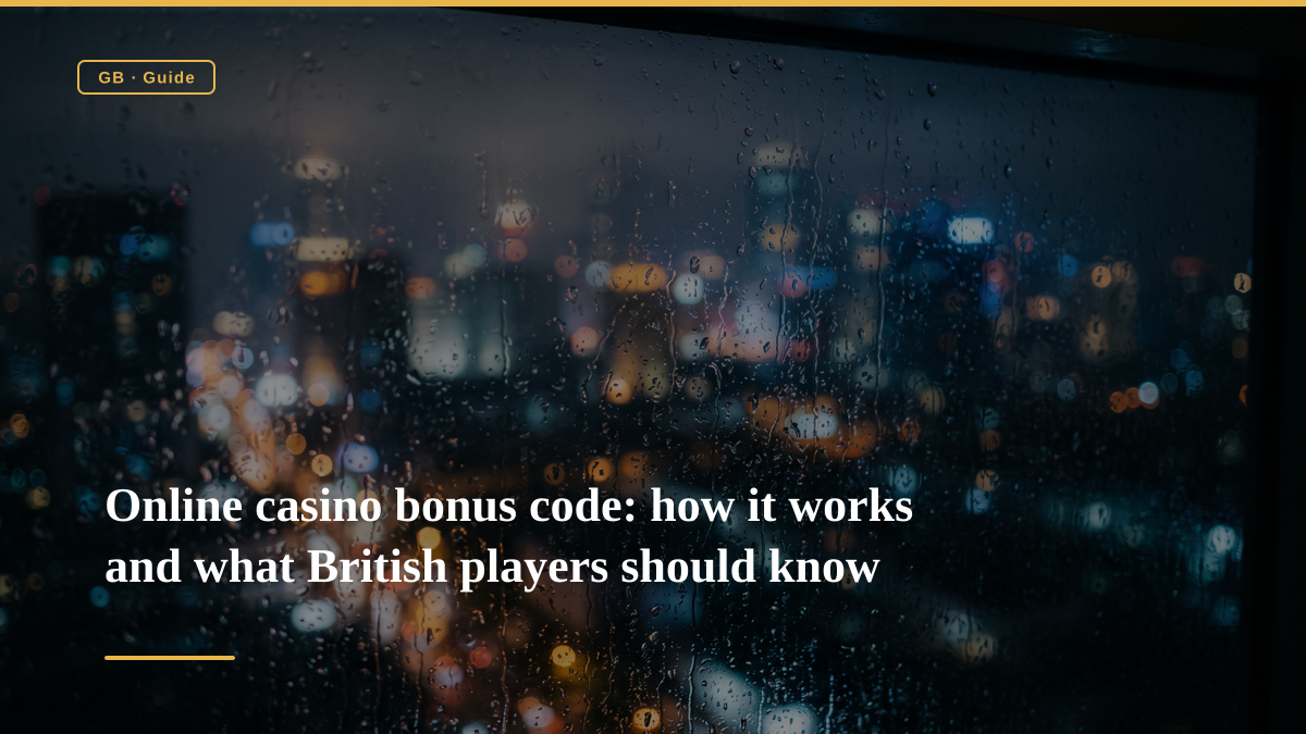 Online casino bonus code: how it works and what British players should know
