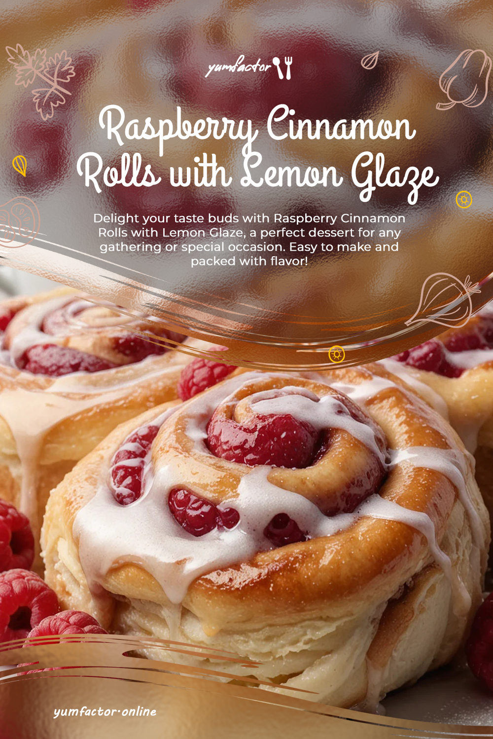 Raspberry Cinnamon Rolls with Lemon Glaze