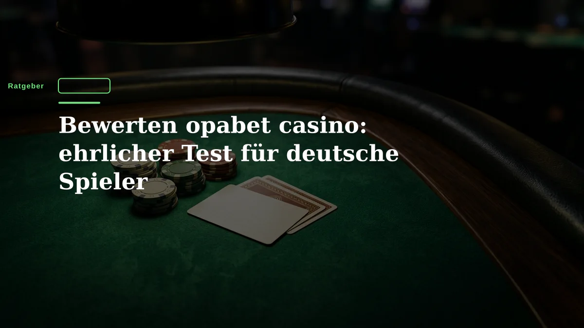 Bewerten opabet casino: ehrlicher Test für deutsche Spieler