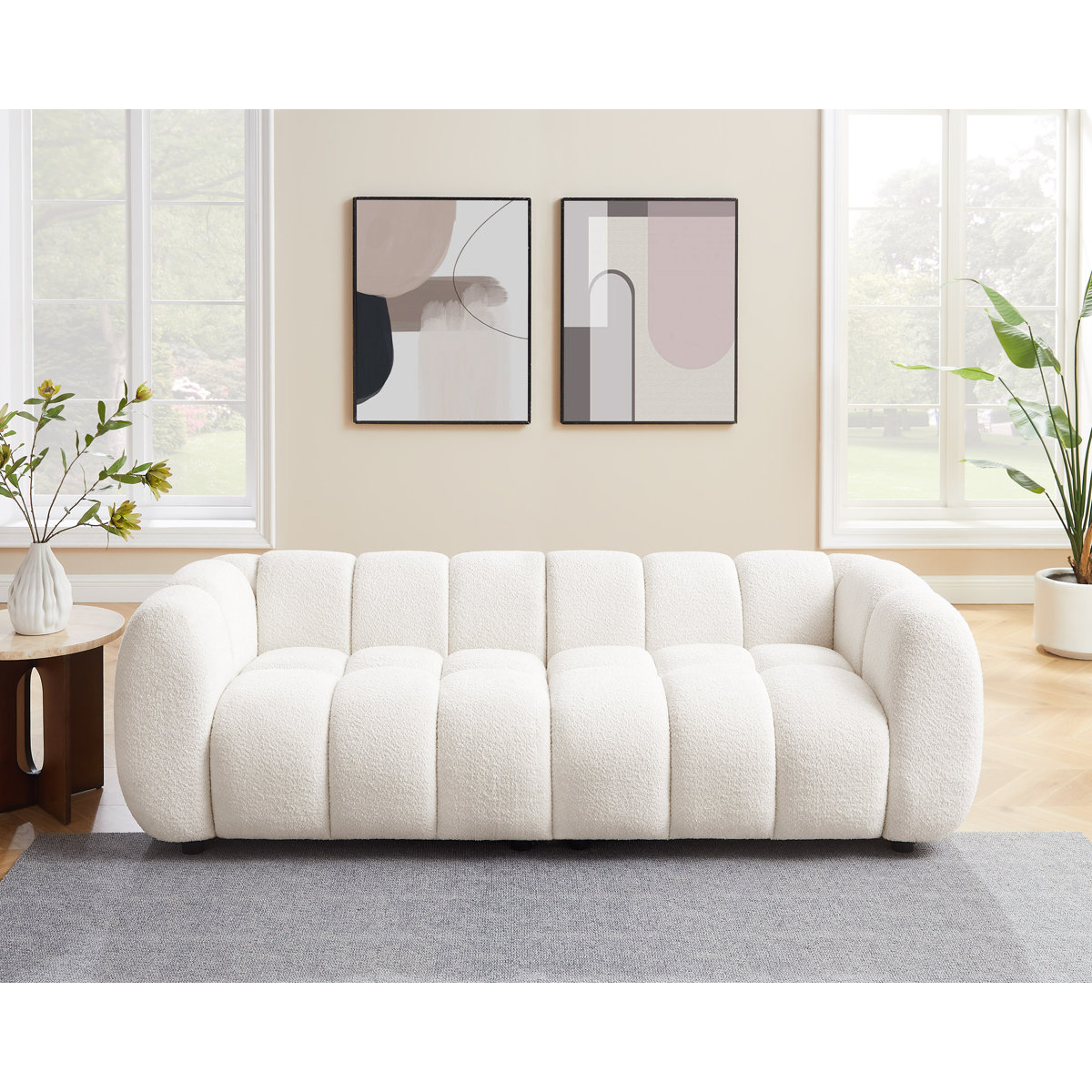 Cloudline Curved Bouclé Sofa