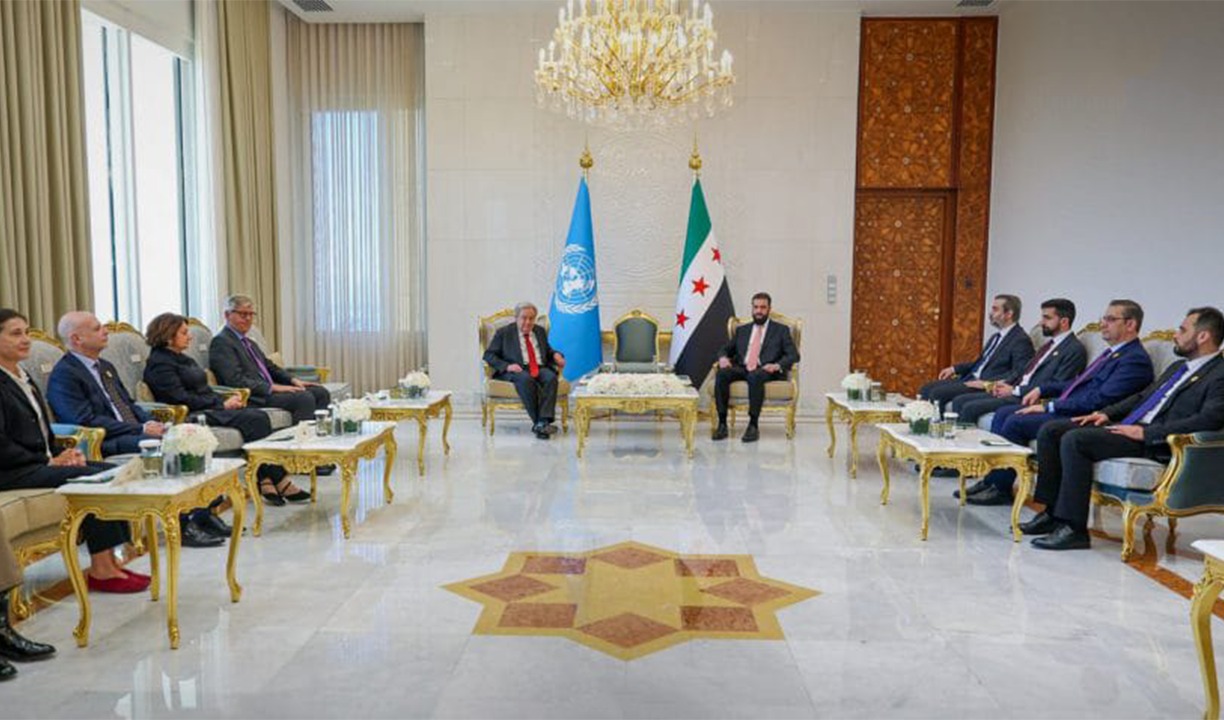 الرئيس الشرع يبحث مع غوتيريش التعاون مع الأمم المتحدة ودعم ‏جهود التعافي المبكر