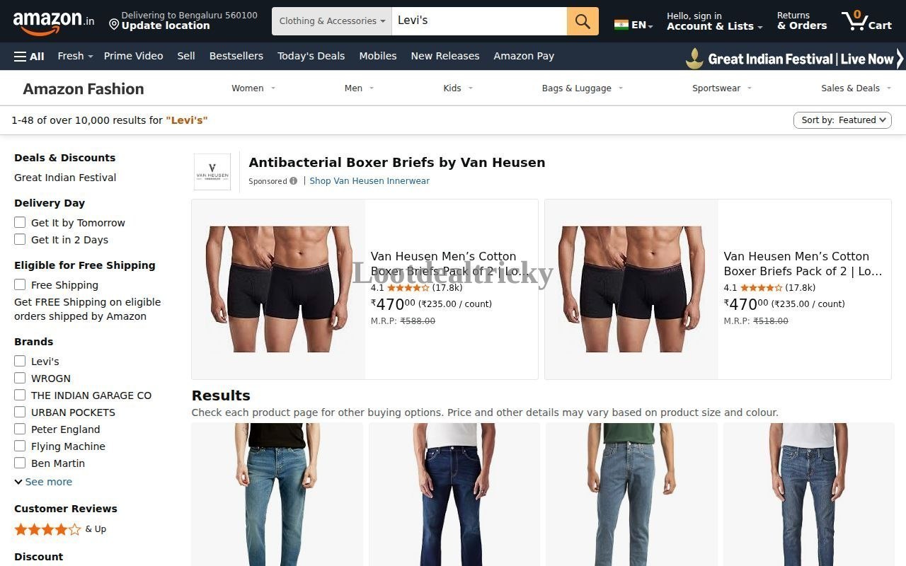 Levi S Men – Just 84% OFF | Limited Time Loot Offer Levi S Men – Just 84% OFF | Limited Time Loot Offer