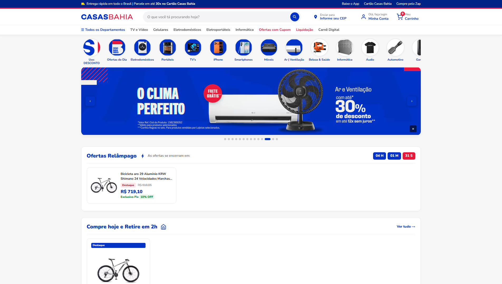 Stored capture of casasbahia.shop