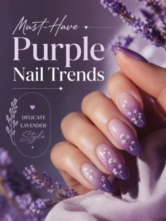 Elegant Lavender Ombre Nails with Delicate Floral Accents: A Step-by-Step Guide