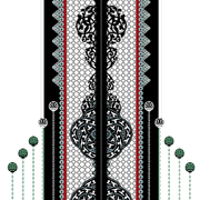 Vector art textile border design 6042
