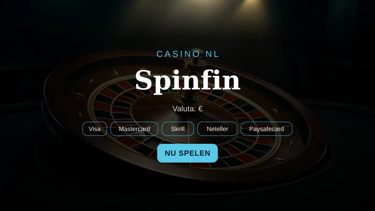 Spinfin casino — welkomstbonus 100% match bonus tot €2.000 + 150 FS, betalingen: Visa, Mastercard, Skrill, Neteller, Paysafecard