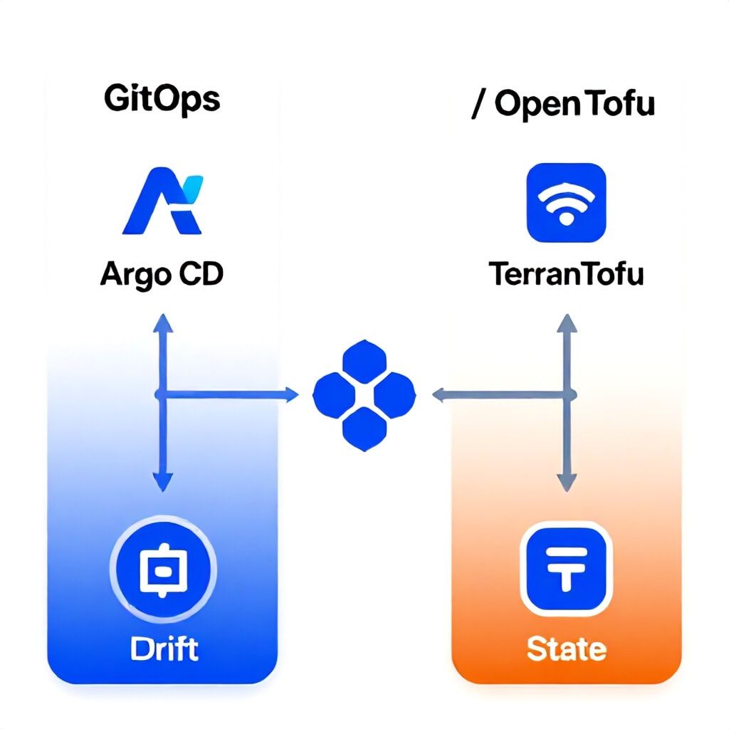 Infographic comparing GitOps and Terraform workflows for Kubernetes CI/CD in 2026