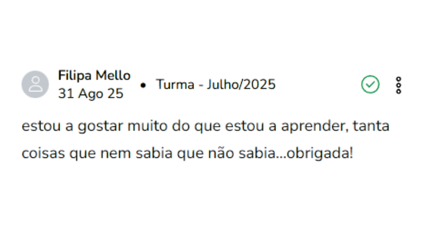 Comentário de aluno
