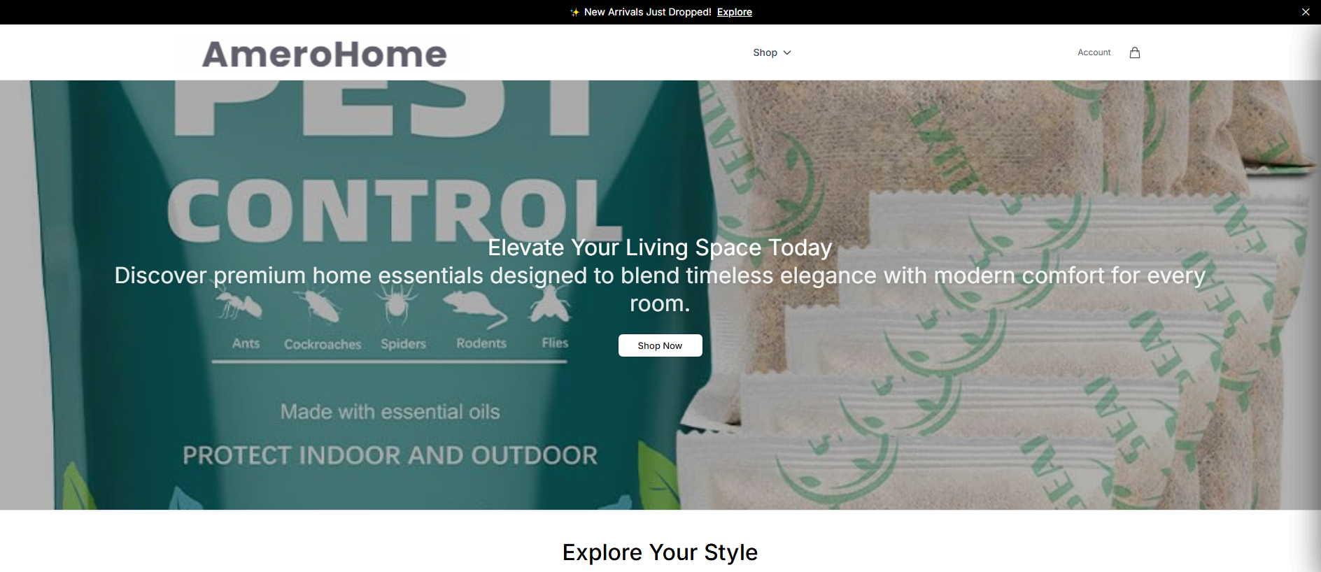 Stored capture of amerohomestore.shop
