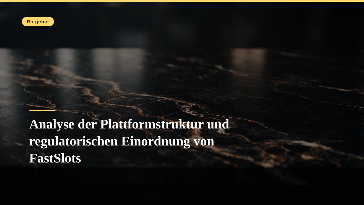 Analyse der Plattformstruktur und regulatorischen Einordnung von FastSlots
