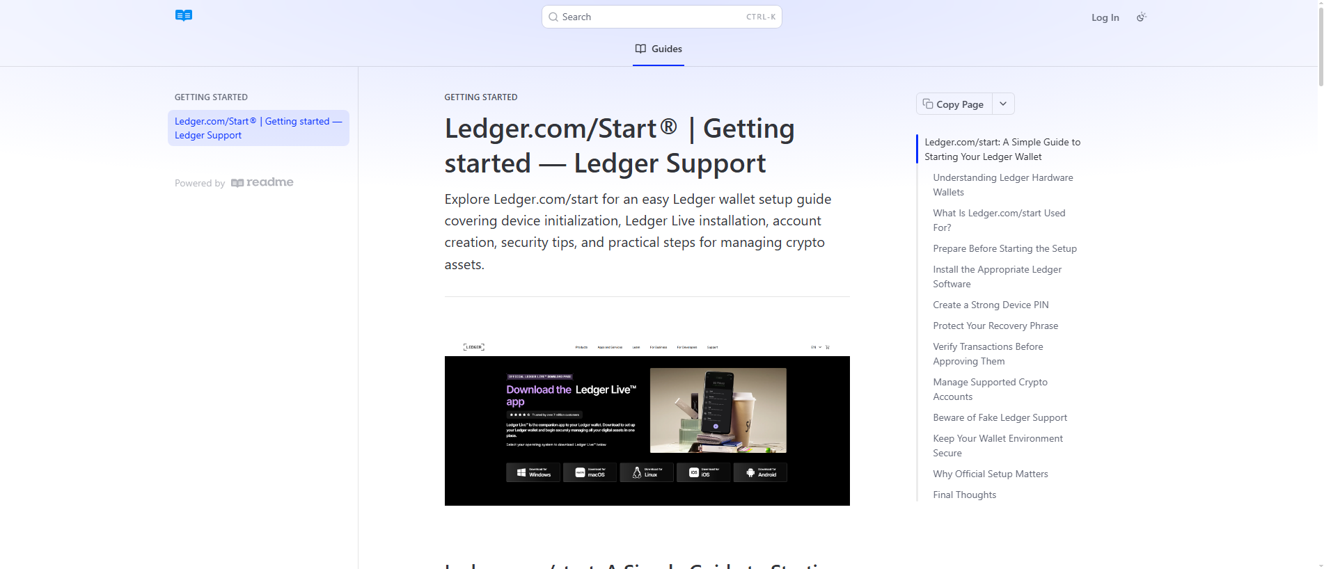 Stored capture of appledger.readme.io