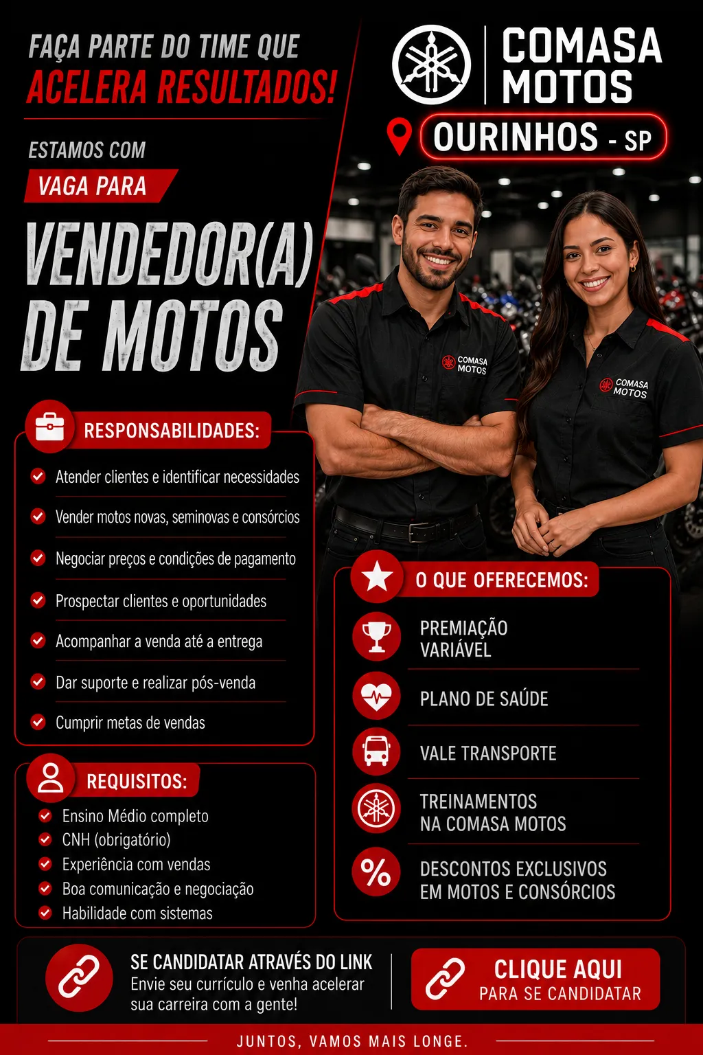 Vaga Para Vendedor(a) De Motos