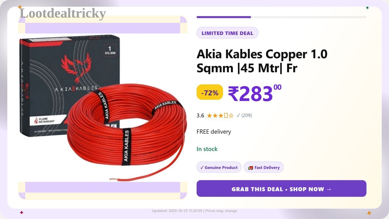 Akia Kables Copper – Just ₹283 | Limited Time Loot Offer