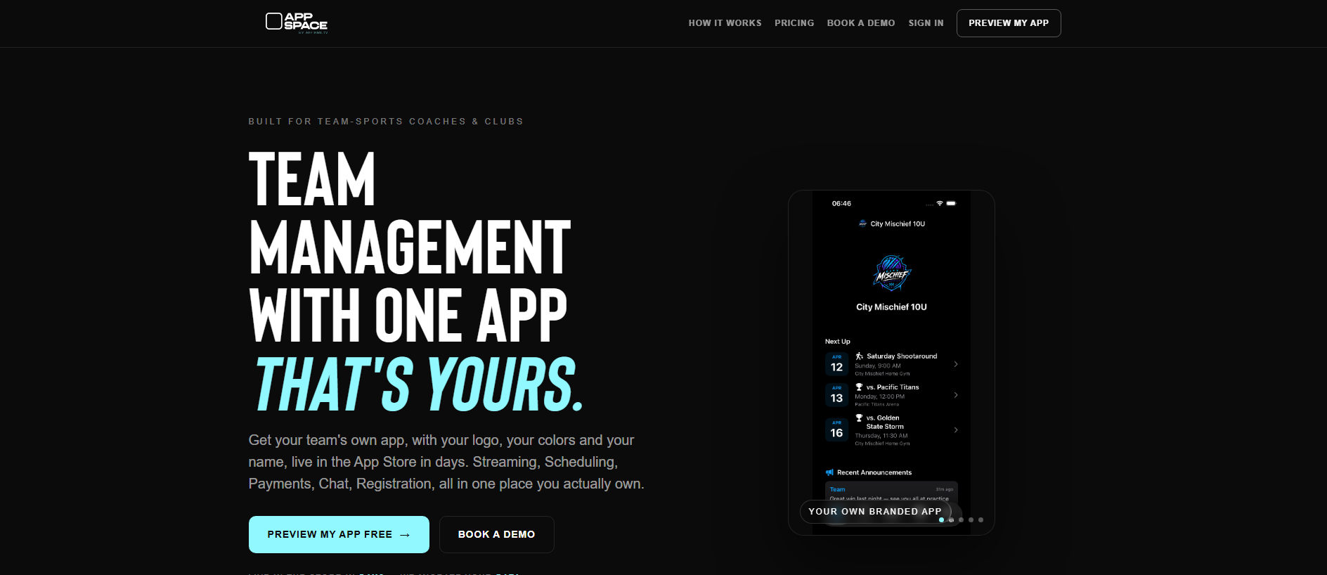 Screenshot of yourteamsapp.com