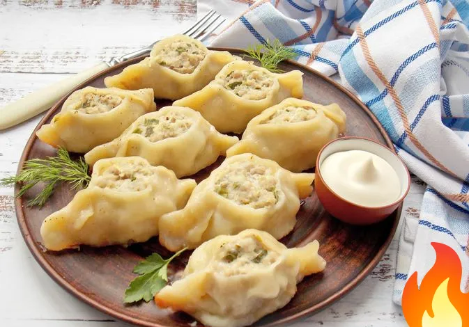 Постер Открытые пельмени из заварного теста (на сковороде)