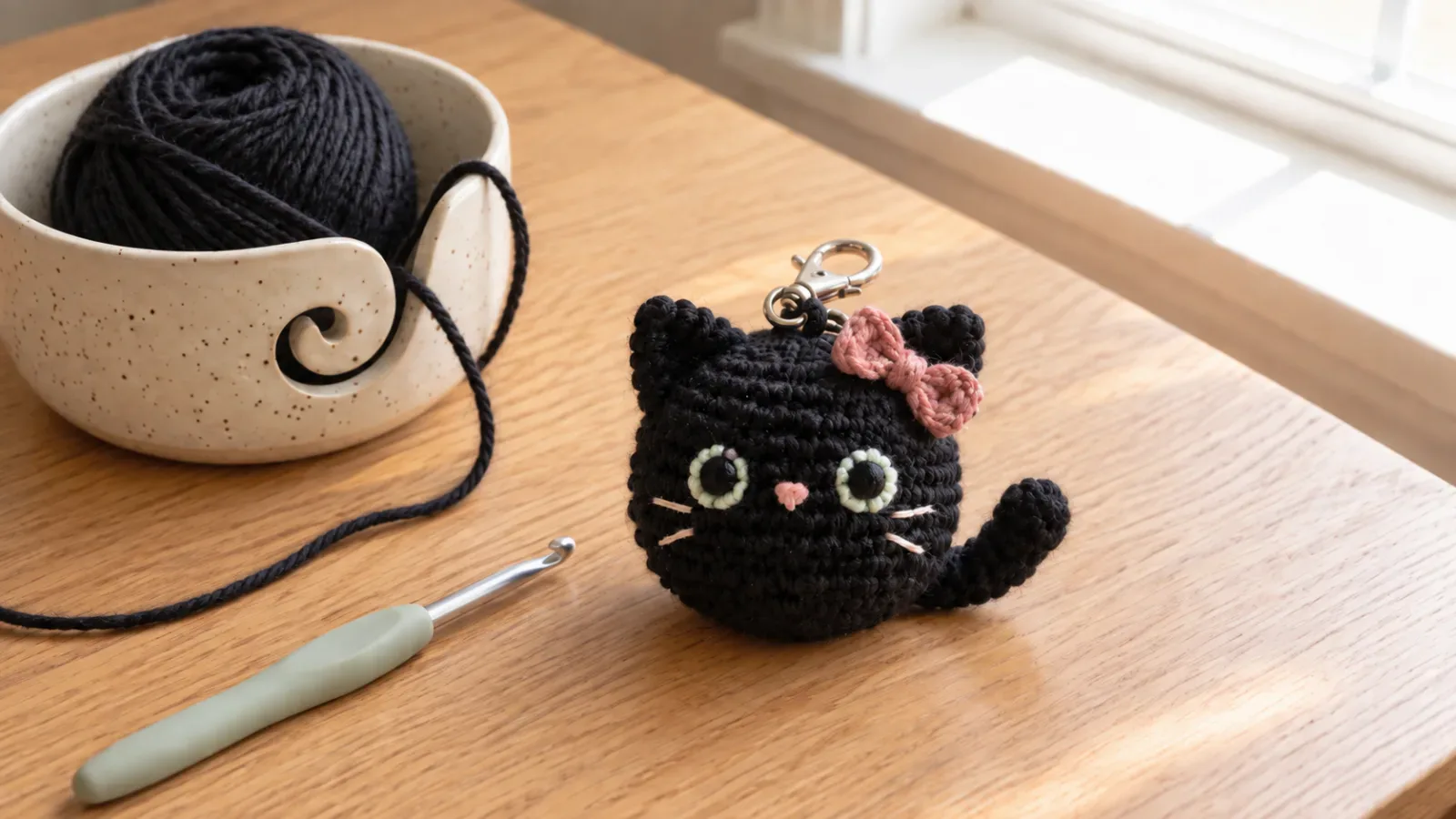 No-Sew Black Cat Bag Charm