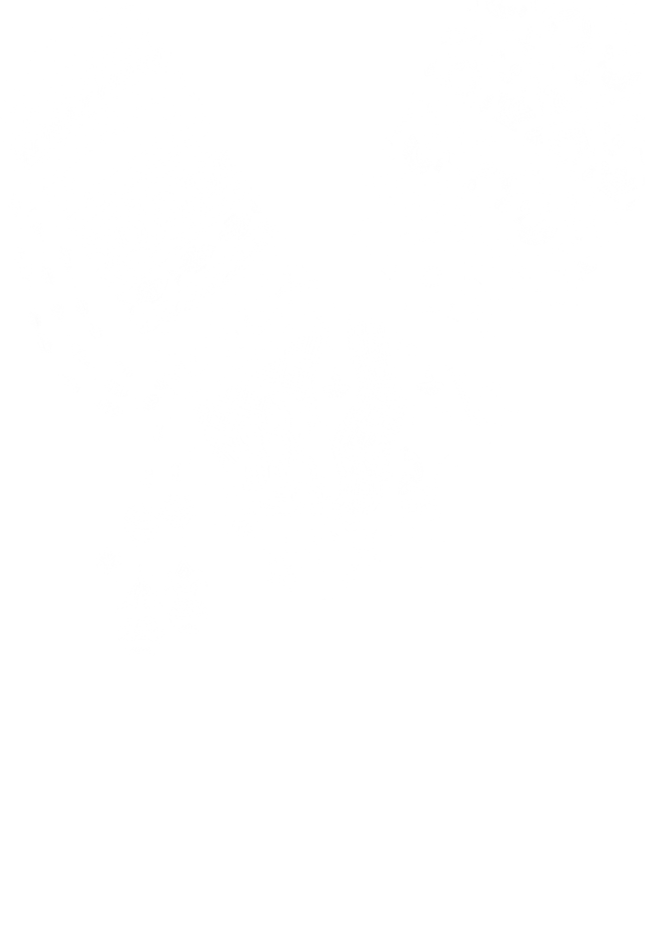 Bride and groom holding hands — Aipan artwork