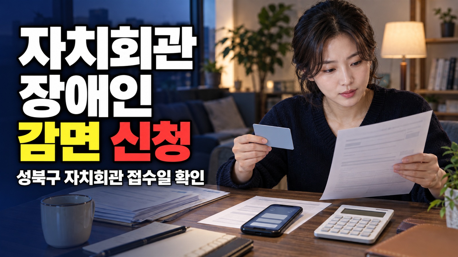 접수일부터 묻고 방문하세요: 성북구 자치회관 장애인 감면 신청 관련 핵심 정보를 상징적으로 보여주는 썸네일 이미지