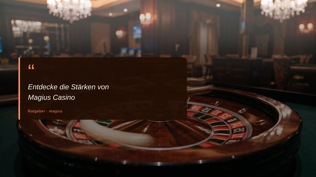 Entdecke die Stärken von Magius Casino