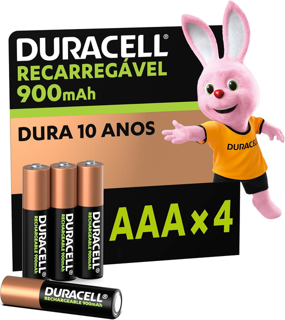 Duracell Pilha Recarregável AAA 900mAh Palito Com 4 Unidades