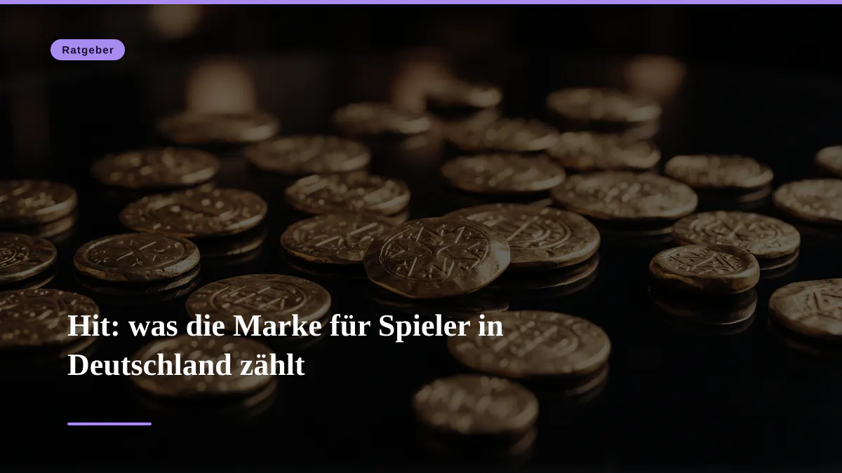 Hit: was die Marke für Spieler in Deutschland zählt